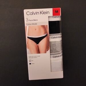 Calvin Klein Bikini Panties, W-Med, 3 pack, Cotton Modal, New Sealed